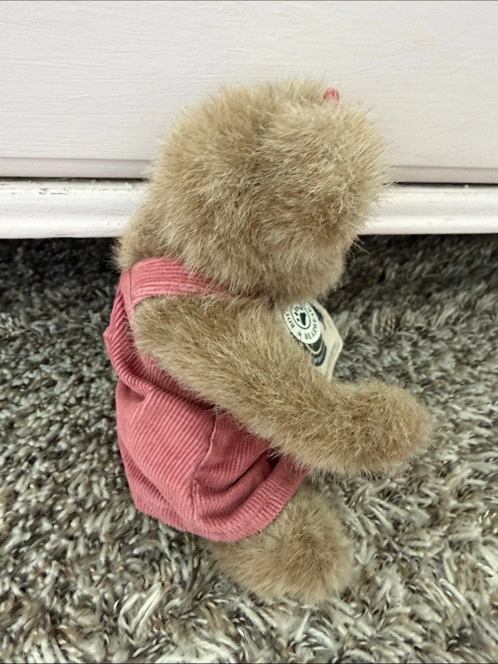 Boyds Bears Pink Corduroy Dress Teddy Bear Hair Bow